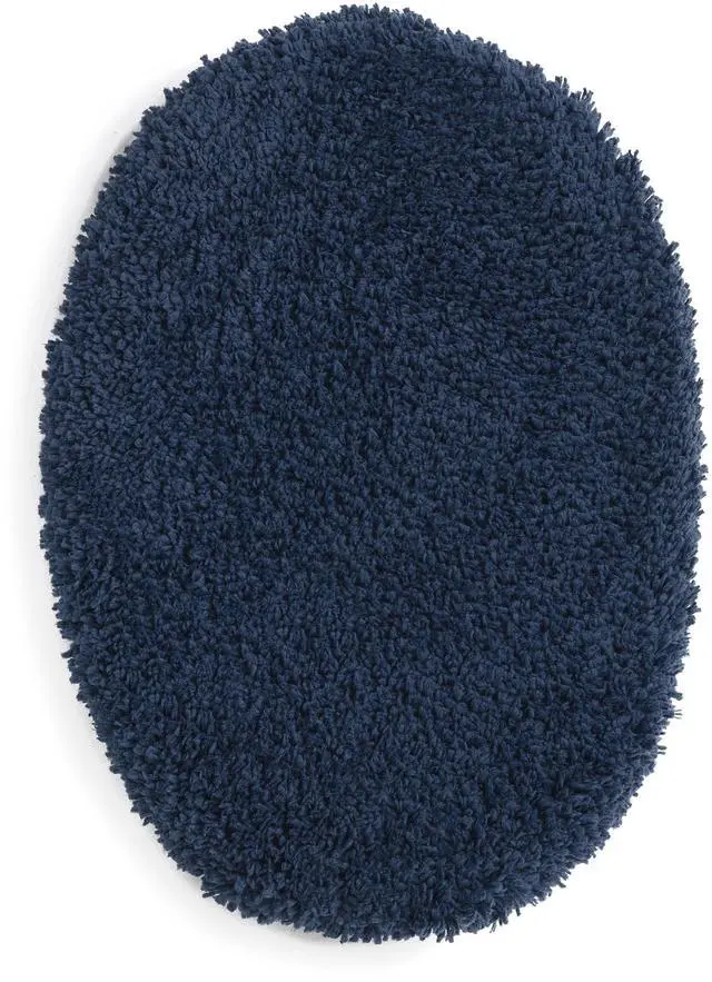 Main image of Mainstays Basic Polyester Toilet Lid Cover, Navy, 19" x 22"