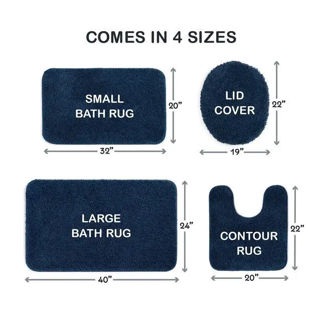 Alt view image 5 of 6 - Mainstays Basic Polyester Toilet Lid Cover, Navy, 19" x 22"