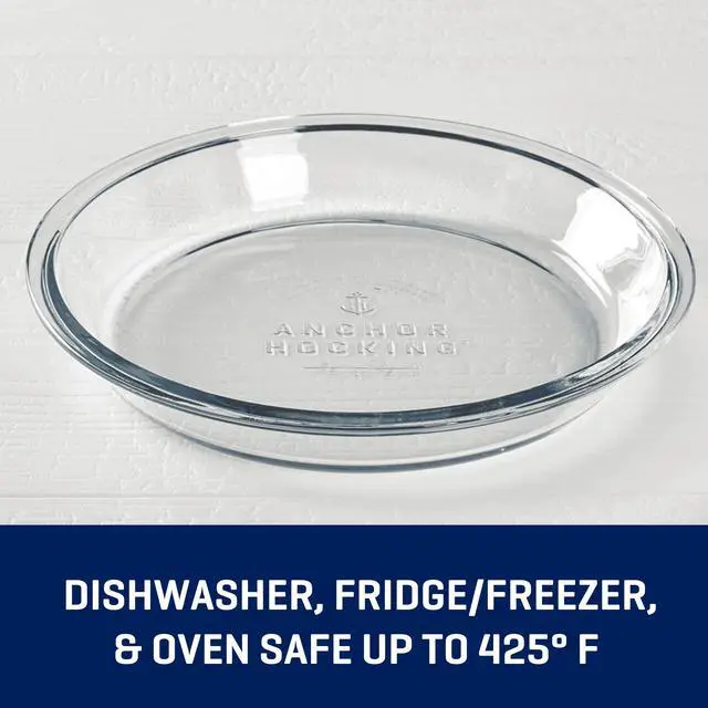 Alt view image 7 of 7 - (2 pack) Anchor Hocking 9" Glass Pie Pan