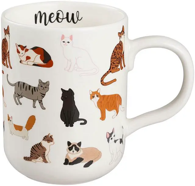 Main image of Mainstays 16.06 oz White Stoneware Cat Mug