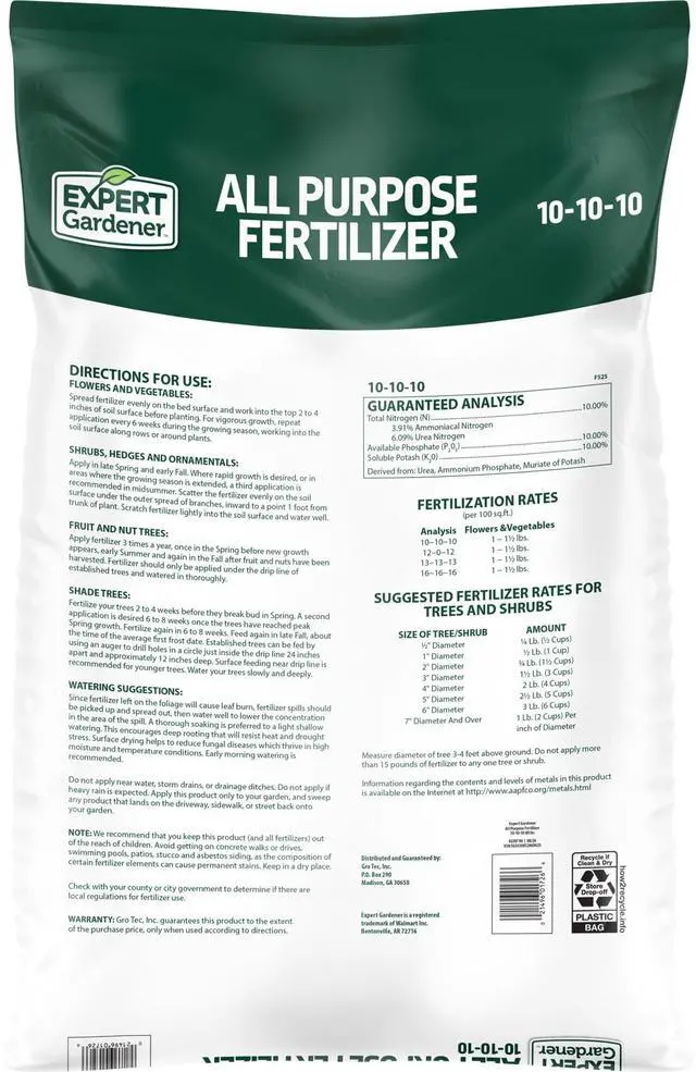 Alt view image 2 of 7 - Expert Gardener All Purpose Plant Fertilizer, 10-10-10, 40 lb Bag