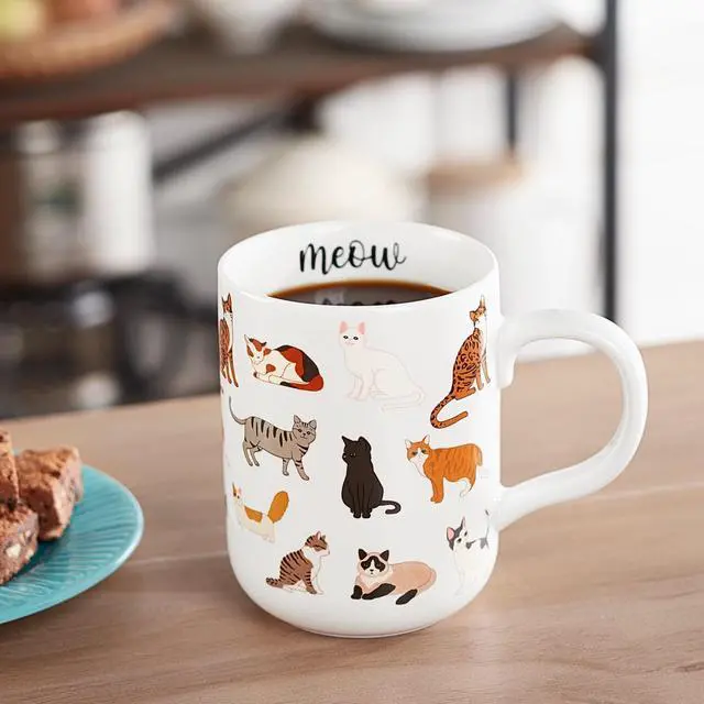 Alt view image 7 of 7 - Mainstays 16.06 oz White Stoneware Cat Mug