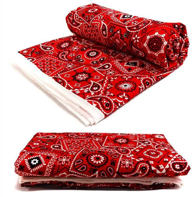 Alt view image 2 of 7 - Waverly Inspirations 45" (3 Yards Cut) 100% Cotton Printed Bandana Craft Fabric, Red