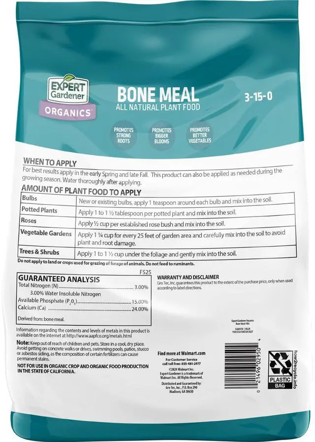 Alt view image 2 of 7 - Expert Gardener Bone Meal Plant Food Fertilizer, 3-15-0, 4 lb