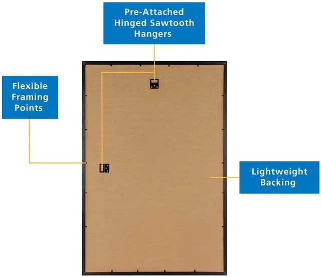 Alt view image 4 of 7 - Mainstays 20x30 Picture Frame Black Rounded Profile Wall Photo Frame