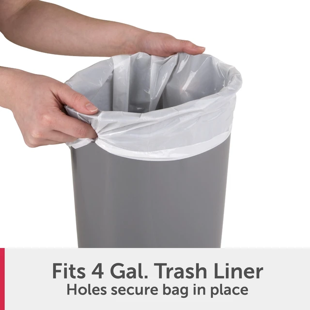 Alt view image 6 of 7 - Sterilite Small Bathroom Trash Can, 2.6 Gallon Plastic Garbage Bucket Bin with Step Lid, Black