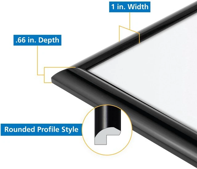 Alt view image 6 of 7 - Mainstays 20x30 Picture Frame Black Rounded Profile Wall Photo Frame