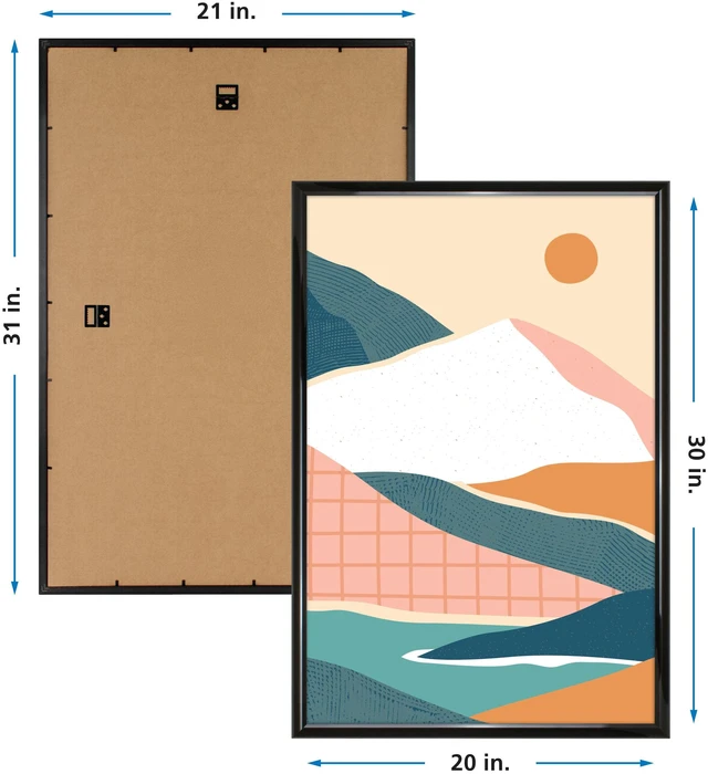 Alt view image 7 of 7 - Mainstays 20x30 Picture Frame Black Rounded Profile Wall Photo Frame