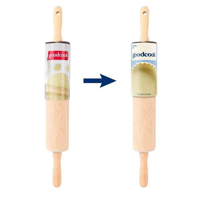 Alt view image 7 of 7 - Wood Rolling Pin 10" x 2", Water-Resistant, Wood Barrel Dough Rolling Pin, GoodCook, 1 Piece