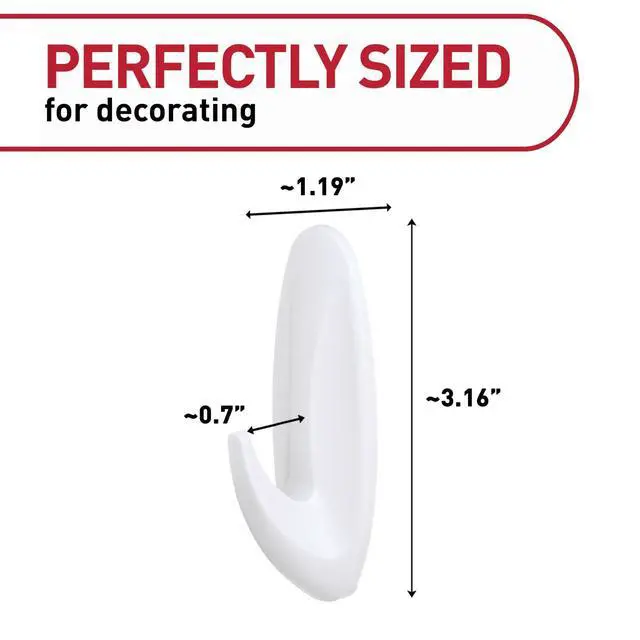 Alt view image 2 of 7 - Command Designer Hooks, Large, White, 2 Hooks, 4 Strips, Holds 5 Lbs