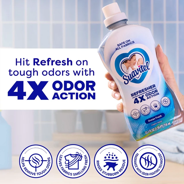 Alt view image 2 of 6 - Suavitel Refresher Fabric Rinse, 4X Odor Action, Ocean Fresh Scent, 25.5 fl oz