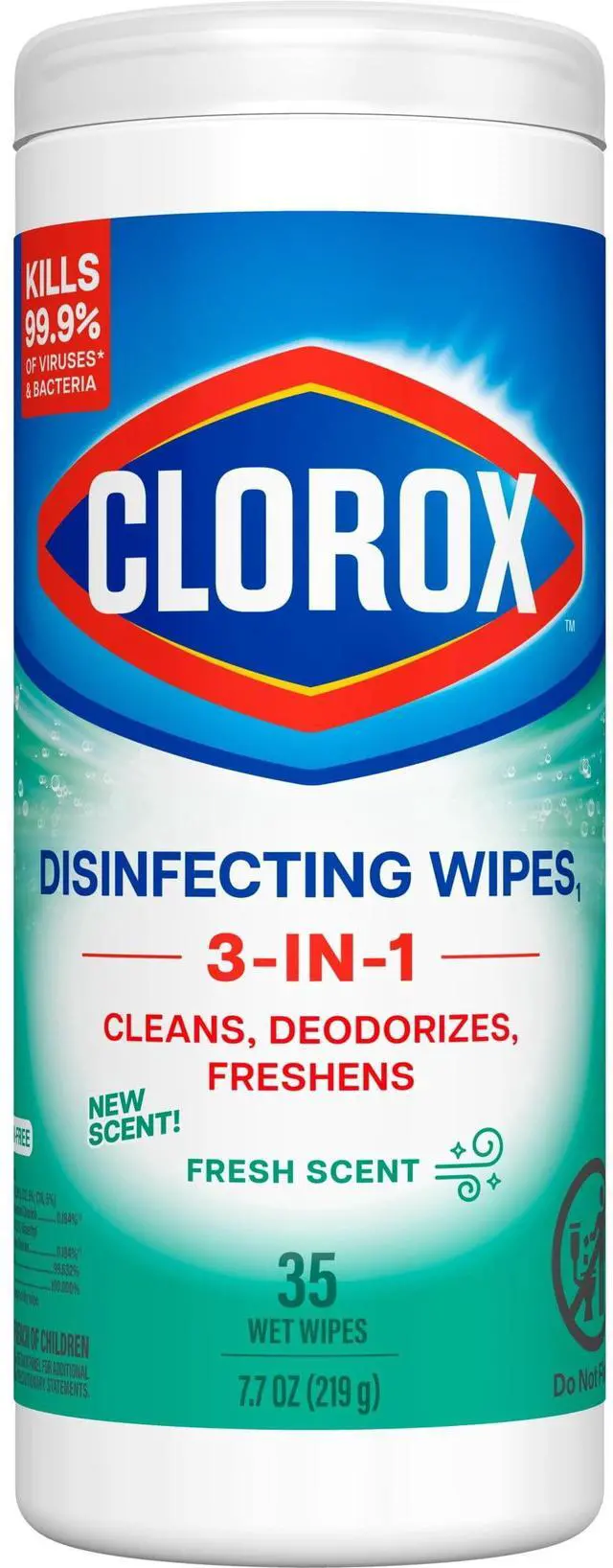 Alt view image 6 of 6 - Clorox Disinfecting Cleaning Wipes, Bleach Free, Fresh Scent, 35 Count