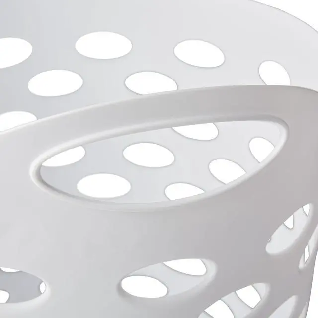 Alt view image 6 of 7 - Mainstays Flexible Round Laundry Hamper, White Plastic