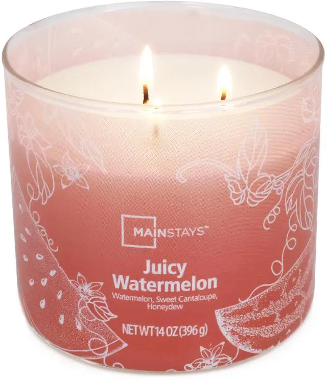 Main image of Mainstays 3-Wick Ombre Wrap Juicy Watermelon Candle, 14 oz