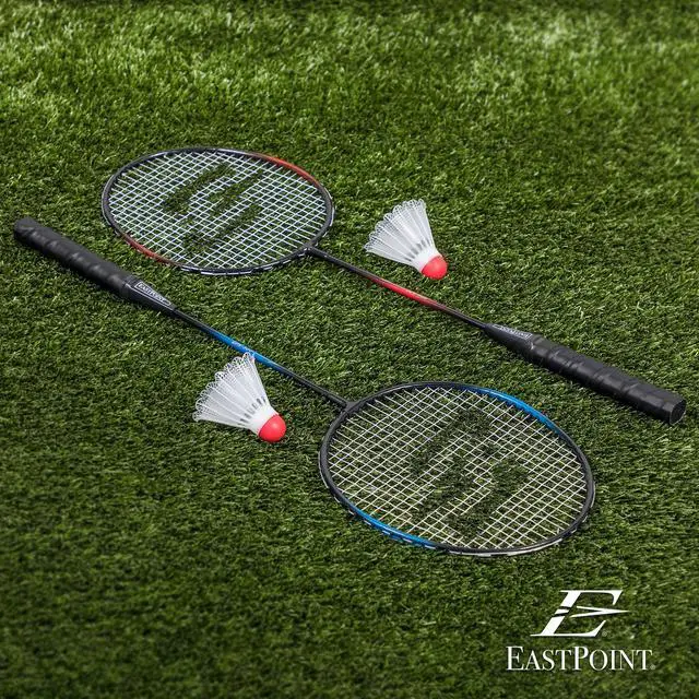 Alt view image 4 of 6 - EastPoint Sports 2 Player Badminton Racket Set; 2 Rackets with Steel Shafts, 2 Shuttlecock Birdies