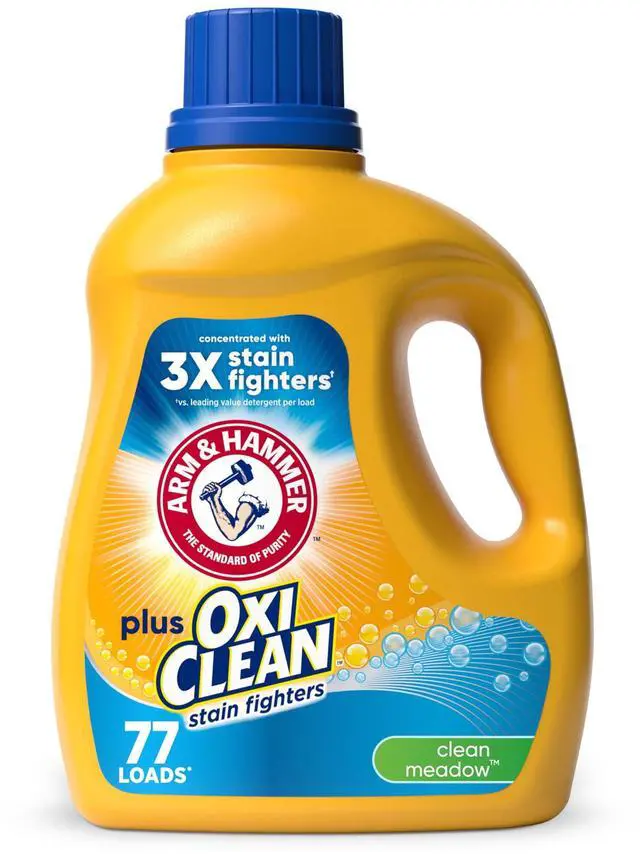 Main image of ARM & HAMMER Plus OxiClean Clean Meadow, 77 Loads Liquid Laundry Detergent, 100.5 fl oz