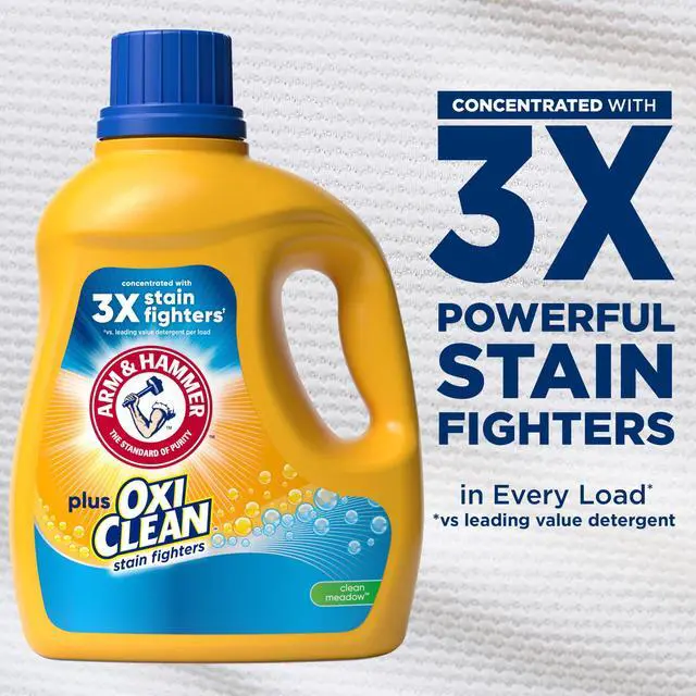 Alt view image 5 of 6 - ARM & HAMMER Plus OxiClean Clean Meadow, 77 Loads Liquid Laundry Detergent, 100.5 fl oz