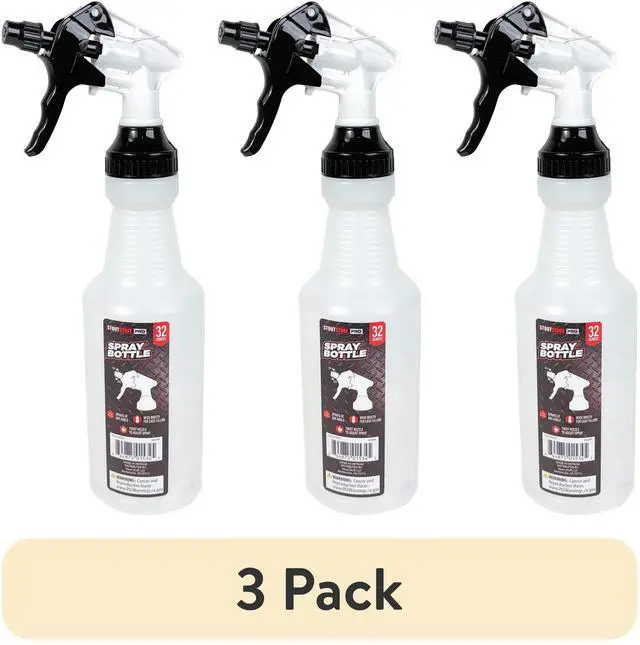 Main image of (3 pack) Stout Stuff Plastic Wide Mouth Empty Spray Bottle, Holds 32oz