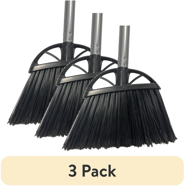 Main image of (3 pack) Reynera Household 10" Angle-Cut Poly-Bristle Broom, 1 Count