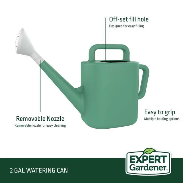 Alt view image 2 of 6 - Expert Gardener 2 gal. Resin Watering Can, Green Lily