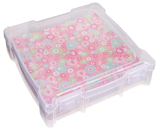 Alt view image 2 of 6 - Flambeau Essentials, 26912AE, Scrapbook Box, Craft and Hobby Storage Box, Clear, 12 inches, Plastic