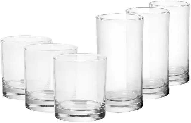 Main image of Mainstays Cooler Tennyson Glass Drinkware Set, Clear, 12 Pieces