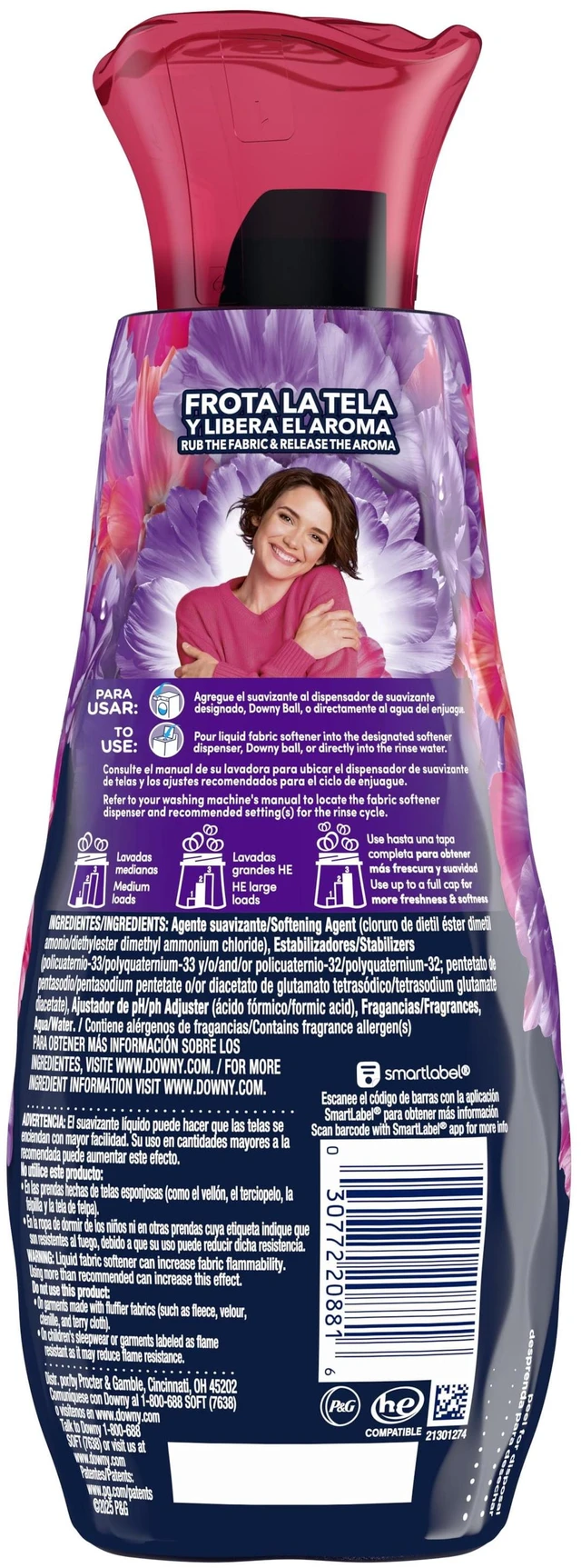 Alt view image 3 of 6 - Downy Intense Liquid Fabric Softener and Conditioner, Floral Scent, 24 fl oz, 32 Loads