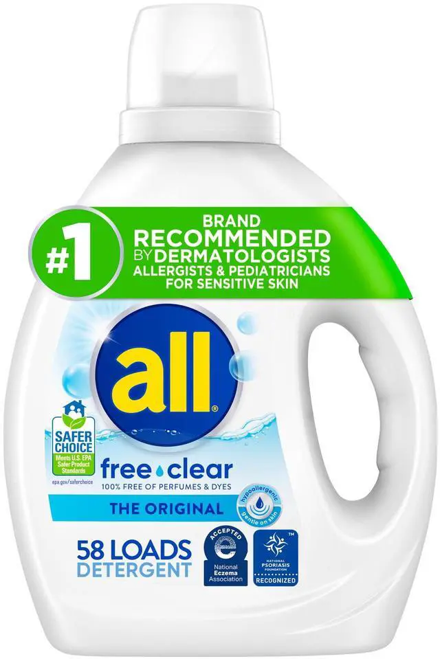 Main image of all Free Clear Liquid Laundry Detergent, 73 oz, 58 Loads