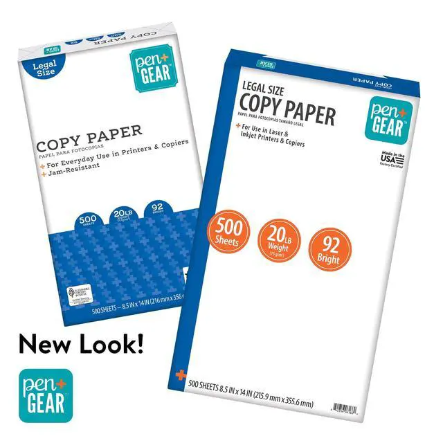 Alt view image 3 of 6 - Pen+Gear Copy Paper, 8.5" x 14", 92 Bright, White, 20 lb., 1 Ream (500 Sheets)