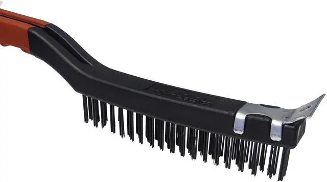 Alt view image 6 of 7 - Hyper Tough Carbon Steel Wire Brush with Scraper, 3 x 19 Rows