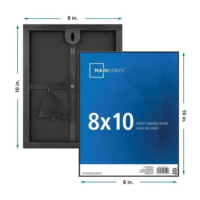 Alt view image 6 of 6 - (6 pack) Mainstays Format Front-Loading Picture Frame, 8 x 10, Black, Wall or Tabletop