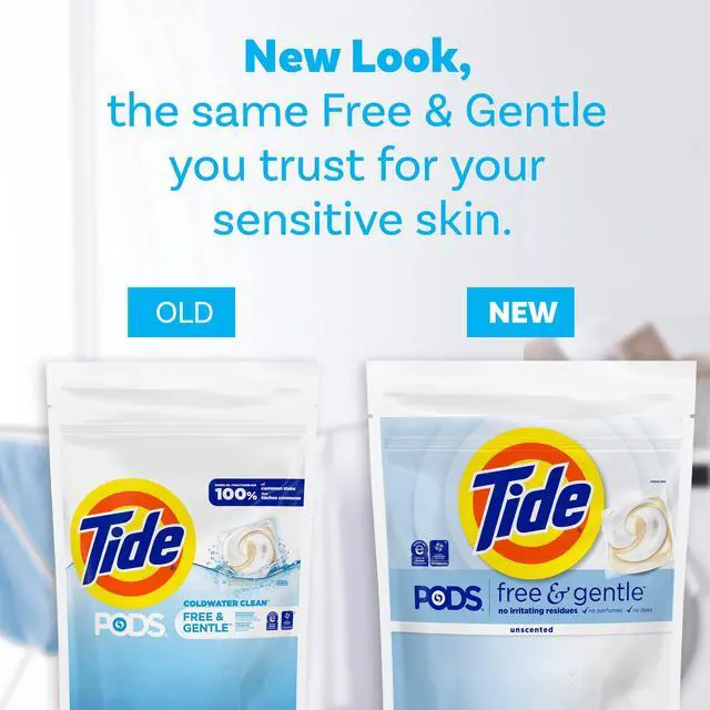 Alt view image 7 of 7 - Tide PODS Laundry Detergent Soap Pacs, Free and Gentle, Hypoallergenic, Unscented, 31 Count