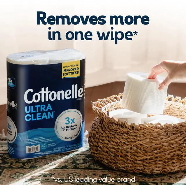 Alt view image 7 of 7 - Cottonelle Ultra Clean Toilet Paper, 12 Mega Rolls