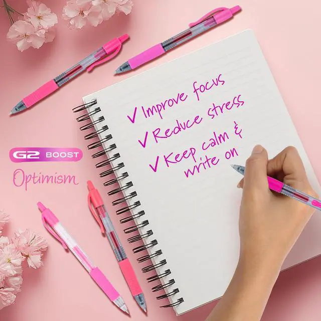 Alt view image 6 of 6 - Pilot G2 Retractable Gel Pens, Pink Premium, 0.7mm Fine Point, Assorted Colors, 5 Count