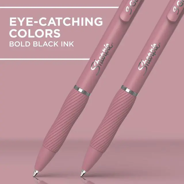 Alt view image 2 of 6 - Sharpie S-Gel Pens, Medium Point, Bold Blush, Black Ink, 4 Count