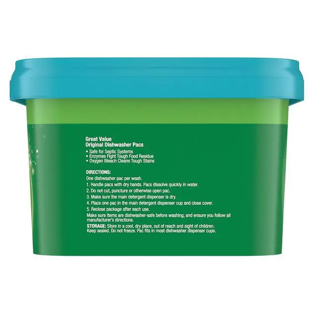 Alt view image 6 of 7 - Great Value Original Dishwasher Pacs, Fresh Scent, 115 Count