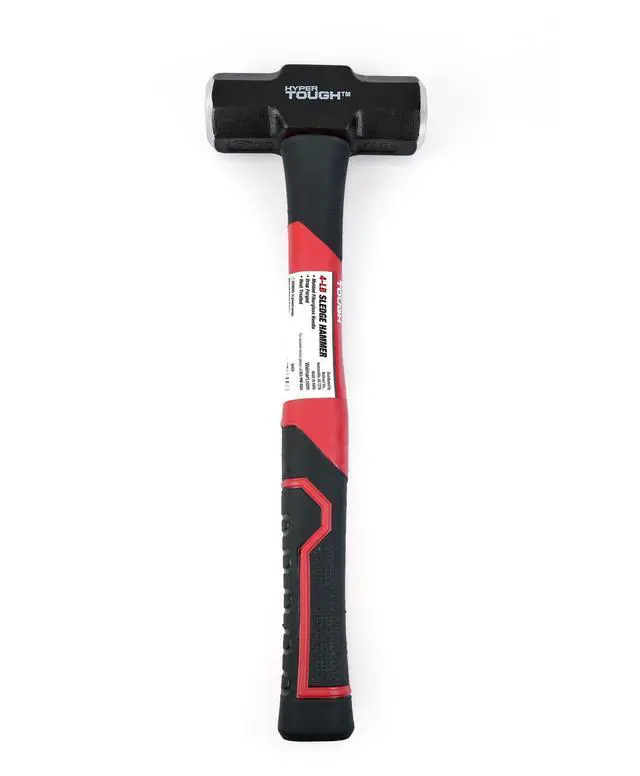 Alt view image 2 of 6 - Hyper Tough 4 lb Small Sledge Hammer, Double Injected Fiberglass Handle with Comfort Grip