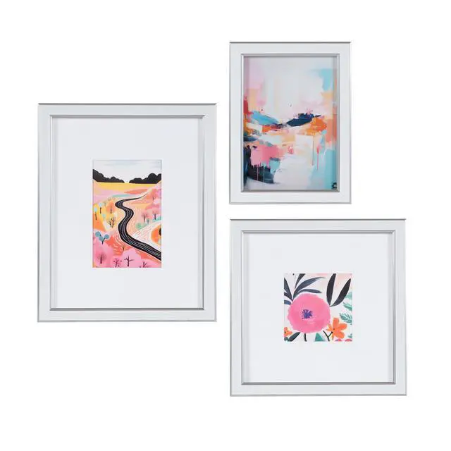 Alt view image 2 of 6 - DesignOvation 5x7 White/Silver Decorative Tabletop Picture Frame