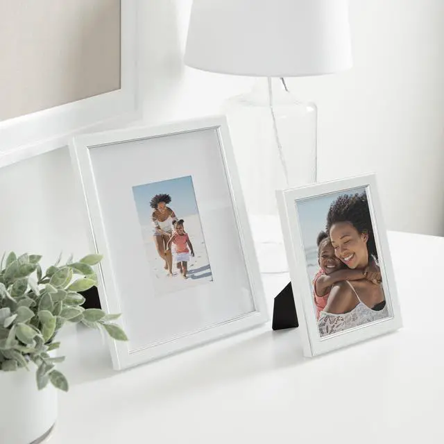 Alt view image 5 of 6 - DesignOvation 5x7 White/Silver Decorative Tabletop Picture Frame