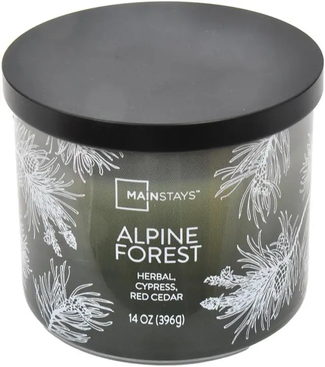 Main image of Mainstays Alpine Forest 3-Wick Ombre Wrapped Scented Jar Candle, 14 oz