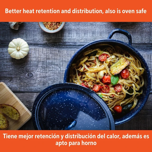 Alt view image 2 of 6 - IMUSA 6.0qt Enamel Stock Pot, Blue
