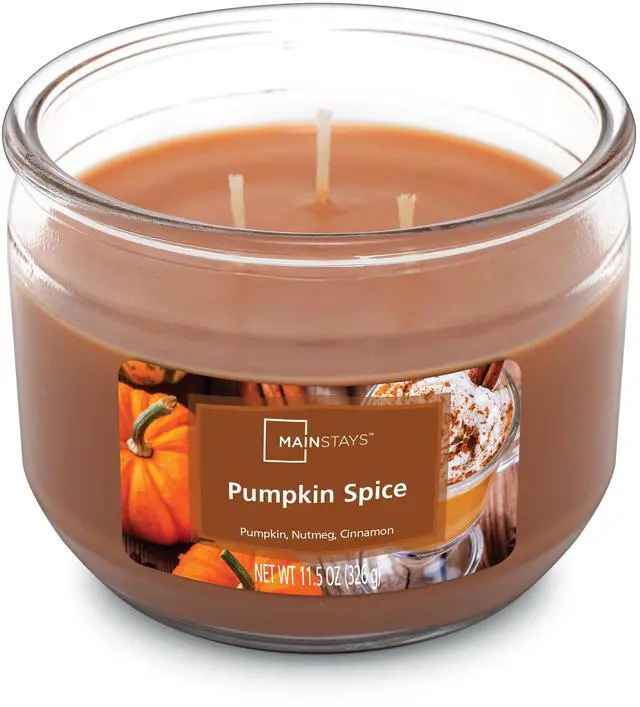 Main image of Mainstays Pumpkin Spice Scented 3-Wick Candle, 11.5 oz