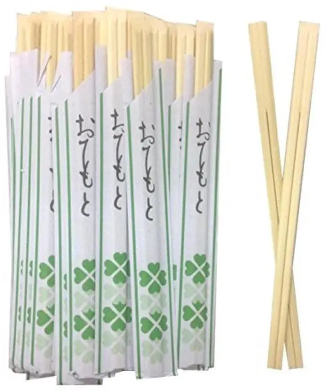 Main image of Solid No Splinter Chopsticks 40 pairs | Individually Wrapped Disposable Wooden Chopstick | Best for Sushi & Asian Dishes
