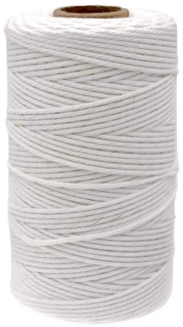 Main image of jijAcraft White String, Butchers Twine, 328 Feet 2mm Cotton Twine Strings for Cooking Crafts Gift Wrapping Turkey Sausage Gardening