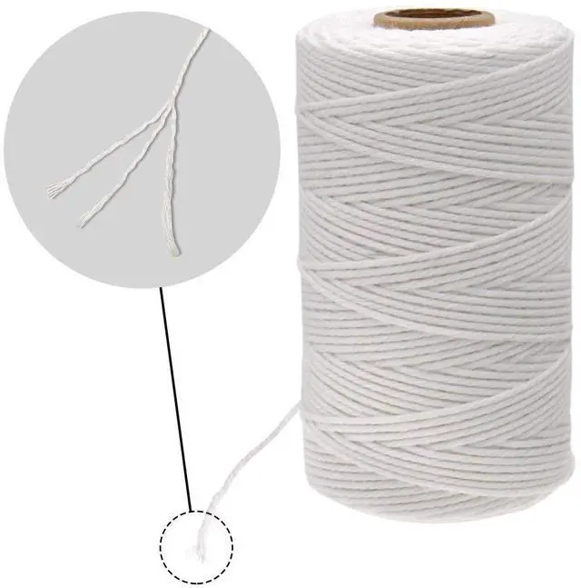 Alt view image 2 of 6 - jijAcraft White String, Butchers Twine, 328 Feet 2mm Cotton Twine Strings for Cooking Crafts Gift Wrapping Turkey Sausage Gardening