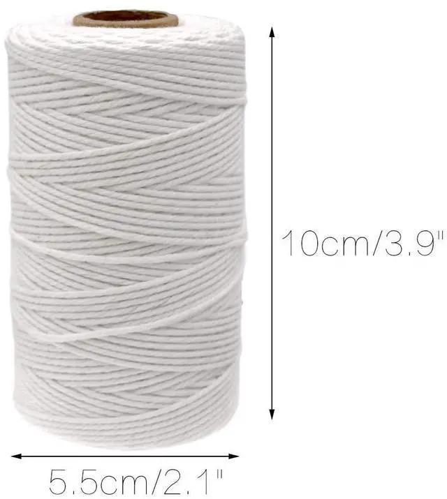 Alt view image 3 of 6 - jijAcraft White String, Butchers Twine, 328 Feet 2mm Cotton Twine Strings for Cooking Crafts Gift Wrapping Turkey Sausage Gardening
