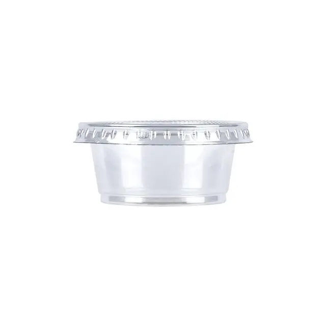 Alt view image 2 of 6 - Amazon Basics Disposable Plastic To-Go Cups and Lids, Mini, 2oz, 50 Count, BPA Free, for Condiment, Salad Dressing, Sauces, Jello Shots