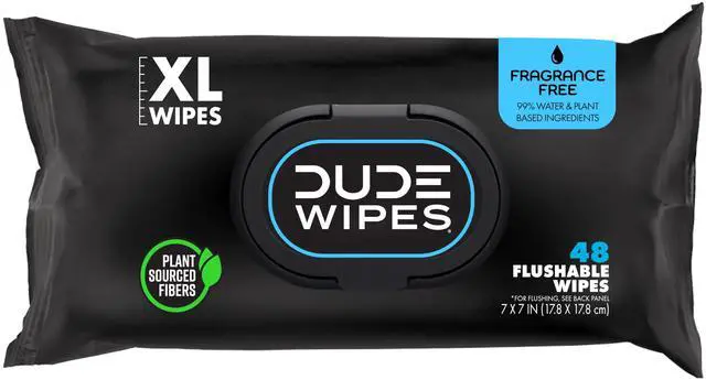 Main image of DUDE Wipes Unscented Adult Flushable Wet Wipes, Sensitive Skin, 48 Count