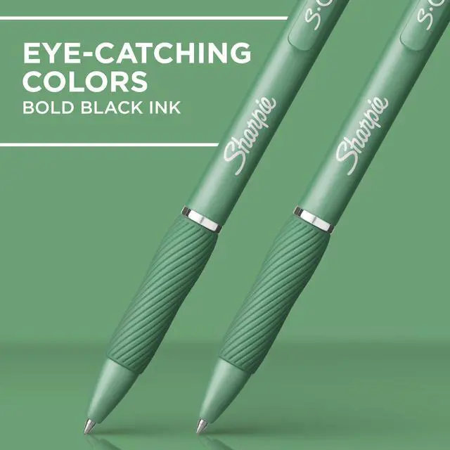 Alt view image 3 of 5 - Sharpie S-Gel Gel Pens, Green Barrel, Black Ink, Medium Point (0.7mm), 4 Count - For Home, Office, College, Journaling, Drawing, Note-Taking, Writing