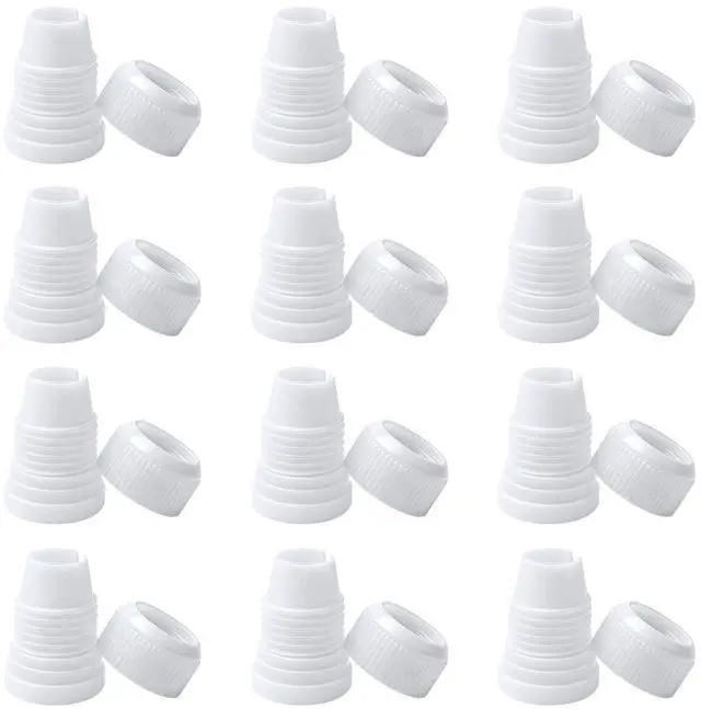 Main image of 12 Pack Piping Bag Couplers, Standard Plastic Couplers for Piping Tips and Icing Nozzles